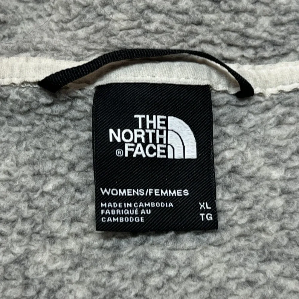 The North Face Jacket Womens XL Gray Fleece Full Zip Collared Pockets Warm